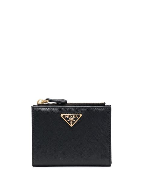 prada saffiano triangle zip around wallet|farfetch prada wallet.